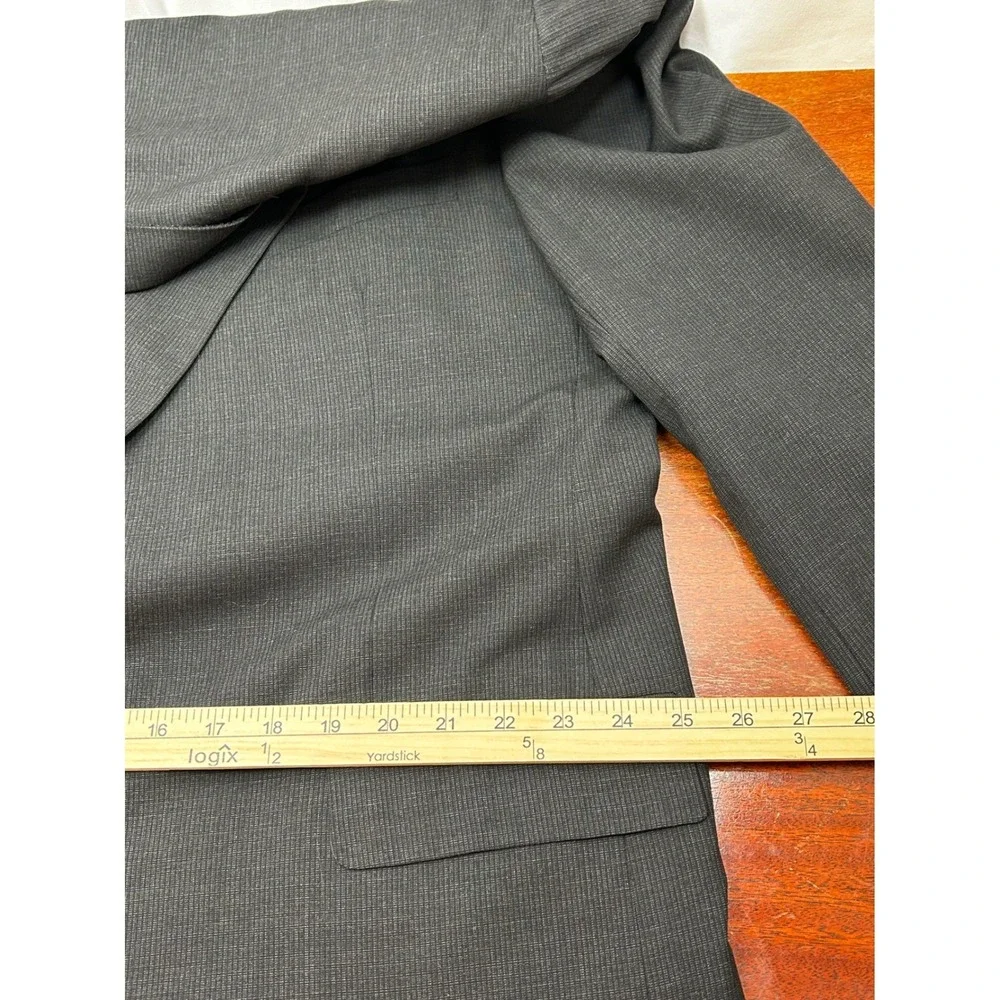 Hickey Freeman Wool Suit Set Men 48L 36x30 Gray USA Union Made 2-Piece Classic‎